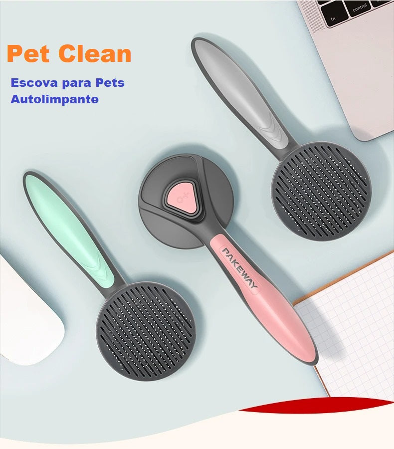 PetClean - Escova Rasqueadeira Removedora de Pelos para Cães e Gatos